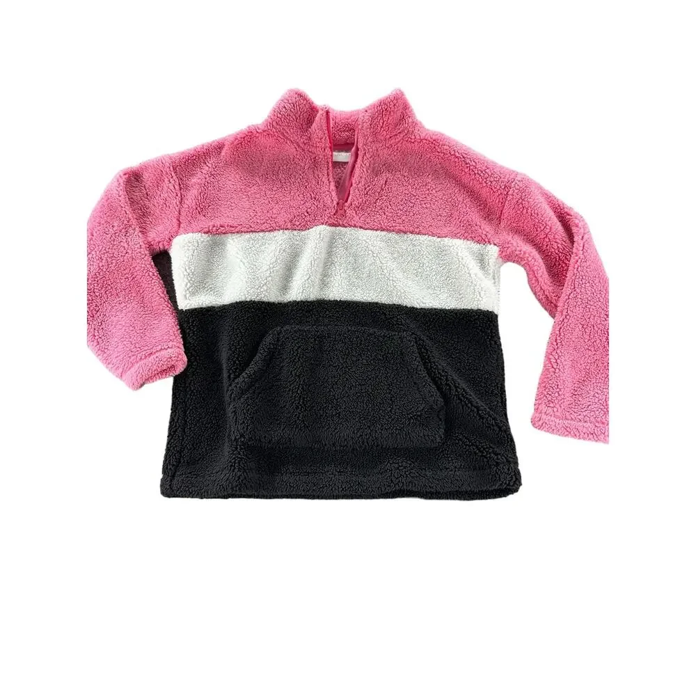 The Children's Place Girls Sherpa Fleece Quarter Zip Sweatshirt Size Medium 7/8